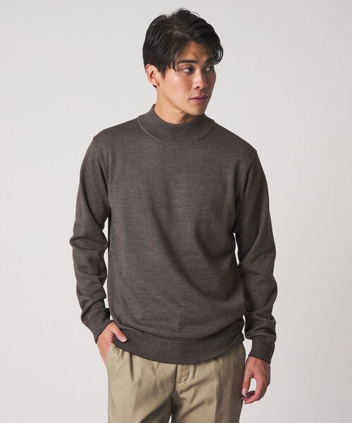 A DAY IN THE LIFE UNITED ARROWS（アデイインザライフユナイテッドアローズ）の「テンジク ボーダー モックネック ニット-ウォッシャブル-＜A DAY IN THE LIFE＞（ニット/セーター・メンズ・ロイヤルブルー/モカ・L/M/S）」の3枚目の写真