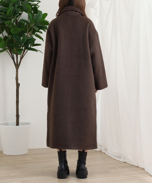 OMNES(オムネス)の「ニットシャギー袖タックチェスターコート(チェスターコート・レディース・ブラック/ブラウン/アイボリー・FREE)」の18枚目の写真