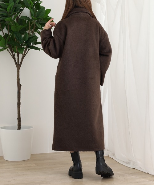 OMNES(オムネス)の「ニットシャギー袖タックチェスターコート(チェスターコート・レディース・ブラック/ブラウン/アイボリー・FREE)」の14枚目の写真