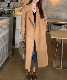 ロングコート ベルト付 ロング丈 チェック柄」に該当する