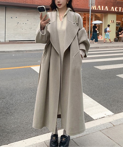 CHUL(チュル)の「オーバーサイズベルト付きロングコート(トレンチコート・レディース・ホワイト/ブラック/ベージュ/グレー/レッド・MEDIUM/LARGE/X-LARGE/XX-LARGE)」の7枚目の写真
