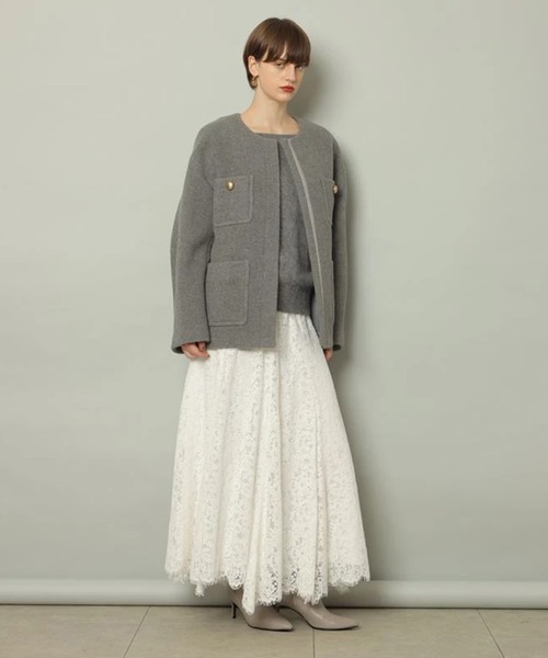 CADUNE（カデュネ）の「ノーカラーポケットコート（ダウンジャケット/コート・レディース・ダークグレー・34/36/38）」の13枚目の写真