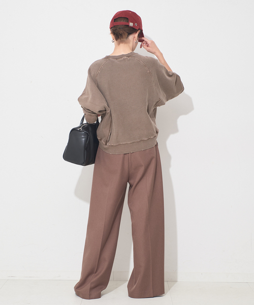 Collegiate Pacific(カレッジエイトパシフィック)の「Collegiate Pacific SLOBE別注 ダメージスウェット(スウェット・レディース・チャコールグレー/ベージュ/ブラウン・FREE)」の15枚目の写真
