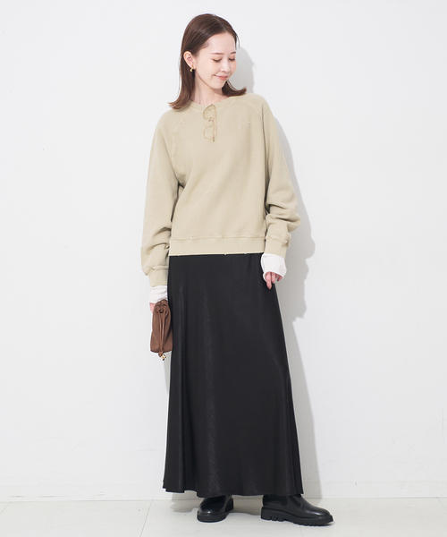 Collegiate Pacific(カレッジエイトパシフィック)の「Collegiate Pacific SLOBE別注 ダメージスウェット(スウェット・レディース・チャコールグレー/ベージュ/ブラウン・FREE)」の20枚目の写真