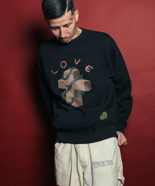 Subciety(サブサエティ)の「Thorn cross sweat shirt(スウェット・メンズ・グレー/ブラック/ストーン・SMALL/MEDIUM/LARGE/X-LARGE/XX-LARGE)」の15枚目の写真