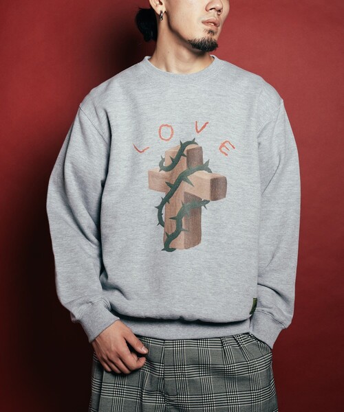 Subciety(サブサエティ)の「Thorn cross sweat shirt(スウェット・メンズ・グレー/ブラック/ストーン・SMALL/MEDIUM/LARGE/X-LARGE/XX-LARGE)」の17枚目の写真
