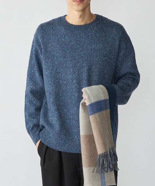 Batoner SHIPS Exclusive ネイビー ニット SHIPS: 〈手洗い可能〉カラー ネップ ニット（ニット/セーター