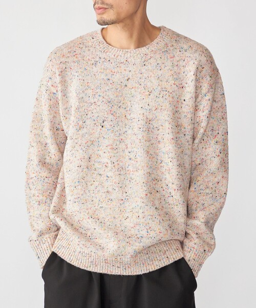 SHIPS（シップス）の「SHIPS: 〈手洗い可能〉カラー ネップ ニット（ニット/セーター・メンズ・オフホワイト/ブラウン/ネイビー/ブラック・SMALL/MEDIUM/LARGE/X-LARGE）」の3枚目の写真