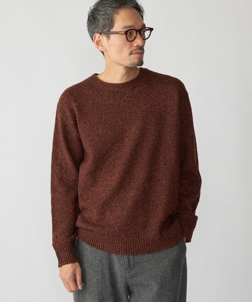 SHIPS（シップス）の「SHIPS: 〈手洗い可能〉カラー ネップ ニット（ニット/セーター・メンズ・オフホワイト/ブラウン/ネイビー/ブラック・SMALL/MEDIUM/LARGE/X-LARGE）」の18枚目の写真