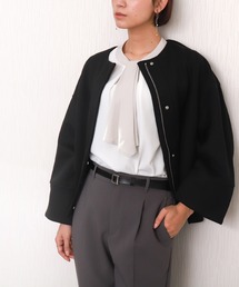 libelle more | ダンボールポンチコクーンノーカラージャケット 通勤やオケージョンにも◎ 体型カバー(ノーカラージャケット)