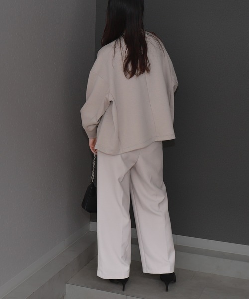 libelle more（リベル モア）の「ダンボールポンチコクーンノーカラージャケット 通勤やオケージョンにも◎ 体型カバー（ノーカラージャケット・レディース・モカ/ブラック/カーキ/グレイッシュベージュ/チャコールグレー・M）」の10枚目の写真