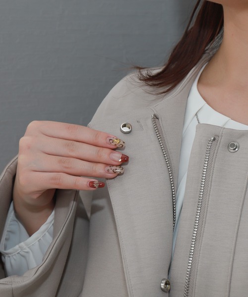 libelle more（リベル モア）の「ダンボールポンチコクーンノーカラージャケット 通勤やオケージョンにも◎ 体型カバー（ノーカラージャケット・レディース・モカ/ブラック/カーキ/グレイッシュベージュ/チャコールグレー・M）」の15枚目の写真