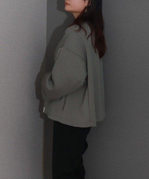 ダンボールポンチコクーンノーカラージャケット（ノーカラージャケット