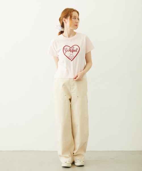 MILKFED.(ミルクフェド)の「HANDWRITTEN HEART COMPACT S/S TEE(Tシャツ/カットソー・レディース・オフホワイト/ライトピンク/チャコール・M/S)」の11枚目の写真