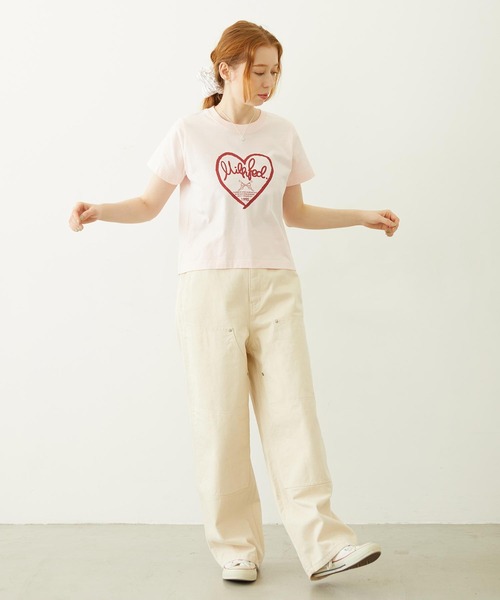 MILKFED.(ミルクフェド)の「HANDWRITTEN HEART COMPACT S/S TEE(Tシャツ/カットソー・レディース・オフホワイト/ライトピンク/チャコール・M/S)」の12枚目の写真