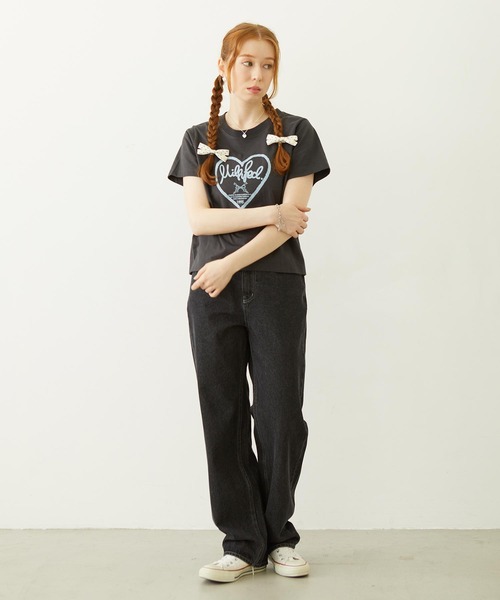 MILKFED.(ミルクフェド)の「HANDWRITTEN HEART COMPACT S/S TEE(Tシャツ/カットソー・レディース・オフホワイト/ライトピンク/チャコール・M/S)」の17枚目の写真