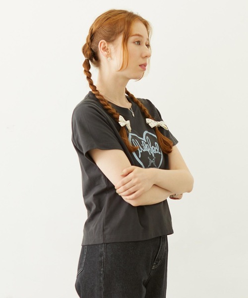 MILKFED.(ミルクフェド)の「HANDWRITTEN HEART COMPACT S/S TEE(Tシャツ/カットソー・レディース・オフホワイト/ライトピンク/チャコール・M/S)」の16枚目の写真