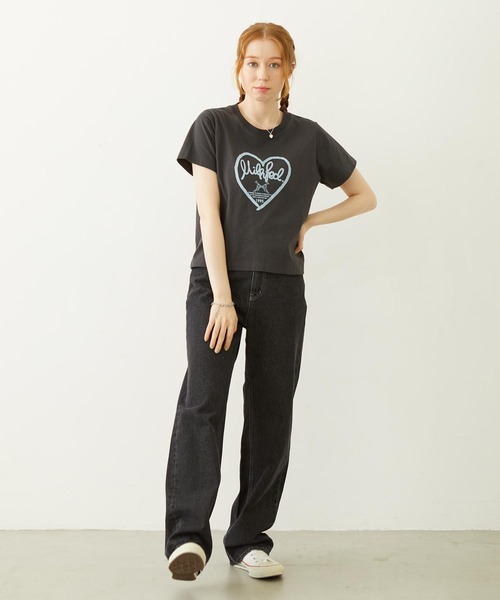 MILKFED.(ミルクフェド)の「HANDWRITTEN HEART COMPACT S/S TEE(Tシャツ/カットソー・レディース・オフホワイト/ライトピンク/チャコール・M/S)」の20枚目の写真