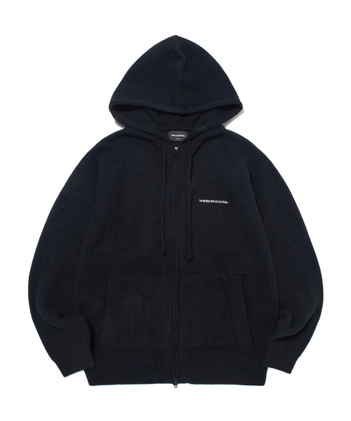 WKNDRS(ウィーキャンドース)の「HAIRY KNIT ZIPUP HOODIE (BLACK)(パーカー・レディース・その他・X-LARGE/MEDIUM/LARGE)」の1枚目の写真