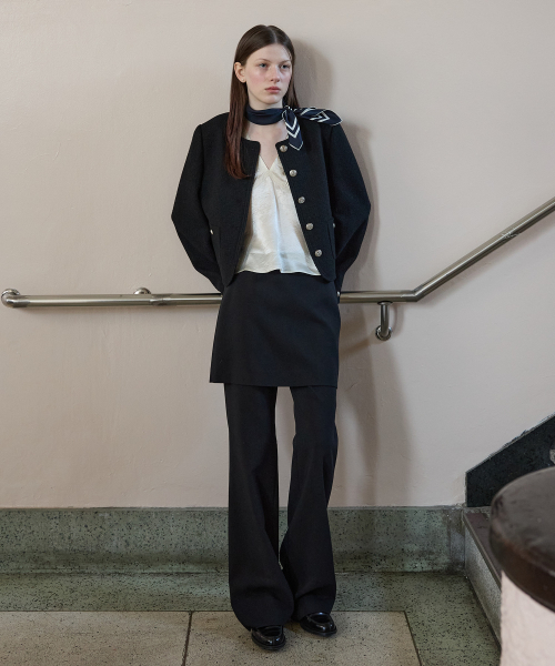 TTUDEMENT(トュードメント)の「LAYERED FLARE SKIRT PANTS BLACK(その他パンツ・レディース・その他・SMALL/MEDIUM)」の1枚目の写真