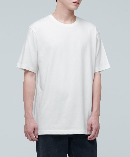 MUSINSA STANDARD（ムシンサスタンダード）の「レイヤードクルーネックTシャツ_通常丈 [クリーム]（Tシャツ/カットソー・メンズ・その他・SMALL/MEDIUM/LARGE/X-LARGE/XX-LARGE/X-SMALL）」の6枚目の写真