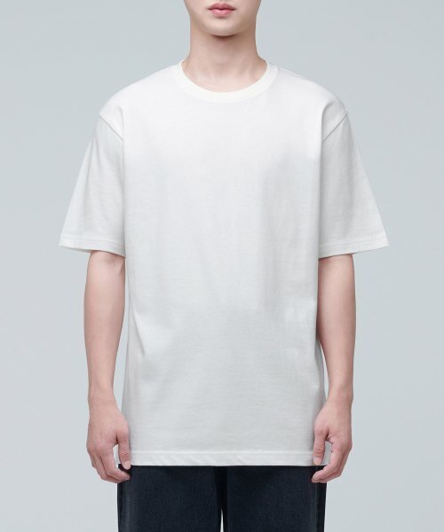 MUSINSA STANDARD（ムシンサスタンダード）の「レイヤードクルーネックTシャツ_通常丈 [クリーム]（Tシャツ/カットソー・メンズ・その他・SMALL/MEDIUM/LARGE/X-LARGE/XX-LARGE/X-SMALL）」の7枚目の写真
