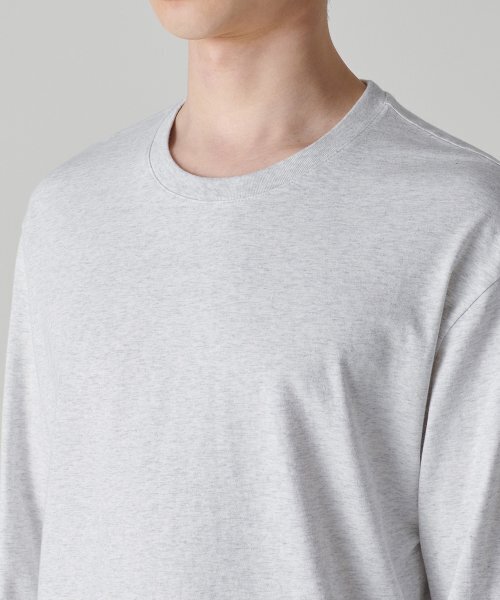 MUSINSA STANDARD（ムシンサスタンダード）の「[クールタンダード] クルーネック長袖Tシャツ [メランジライトグレー]（Tシャツ/カットソー・メンズ・その他・XX-LARGE/XXX-LARGE/MEDIUM/LARGE/X-LARGE）」の3枚目の写真