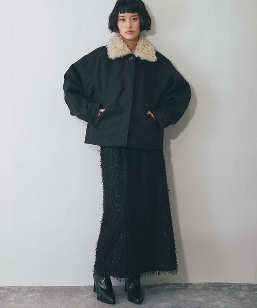 ANOTHER S（アナザーエス）の「シャギーフリンジロングスカート（スカート・レディース・ブラック/アイボリー・FREE）」の21枚目の写真