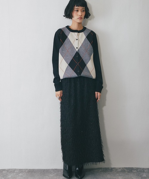 ANOTHER S（アナザーエス）の「シャギーフリンジロングスカート（スカート・レディース・ブラック/アイボリー・FREE）」の22枚目の写真