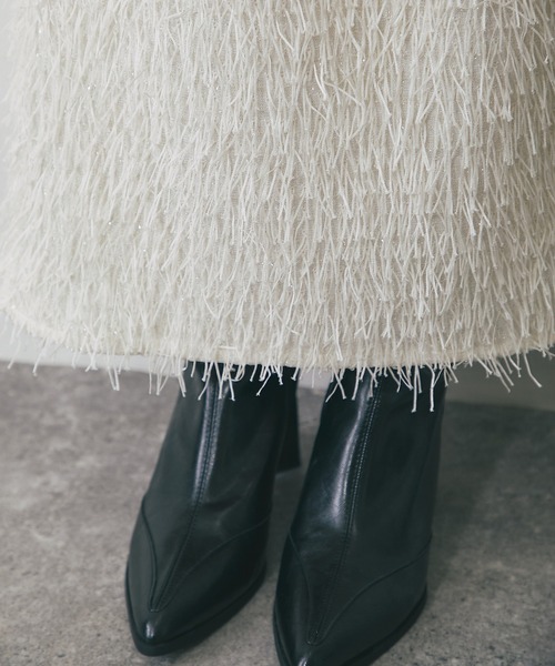 ANOTHER S（アナザーエス）の「シャギーフリンジロングスカート（スカート・レディース・ブラック/アイボリー・FREE）」の7枚目の写真