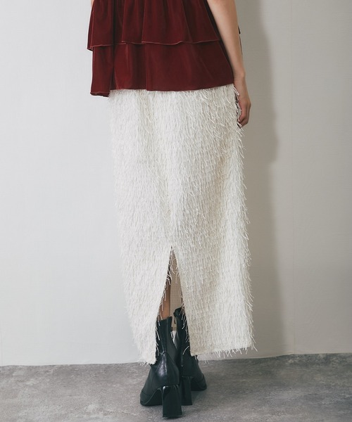 ANOTHER S（アナザーエス）の「シャギーフリンジロングスカート（スカート・レディース・ブラック/アイボリー・FREE）」の16枚目の写真