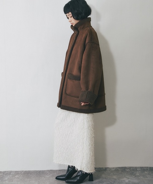 ANOTHER S（アナザーエス）の「シャギーフリンジロングスカート（スカート・レディース・ブラック/アイボリー・FREE）」の13枚目の写真