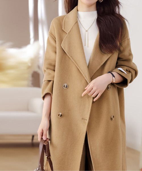 AMAJI（アマジ）の「ウールタッチダブルボタンコート（その他アウター