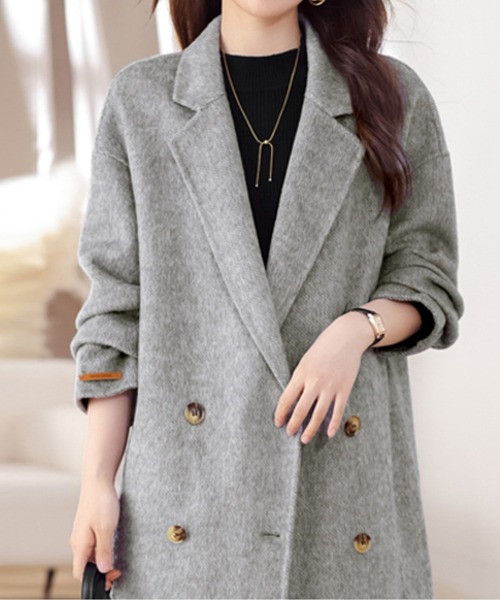 AMAJI（アマジ）の「ウールタッチダブルボタンコート（その他アウター