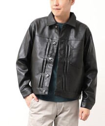 NOLLEY'S LIGHT | フェイクレザートラッカージャケット(ライダースジャケット)