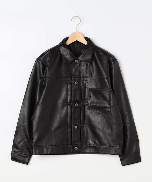 セール】フェイクレザートラッカージャケット（ライダースジャケット