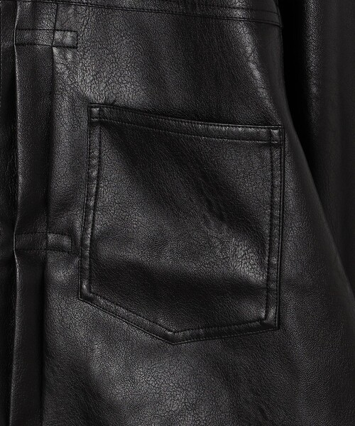 NOLLEY'S LIGHT（ノーリーズライト）の「フェイクレザートラッカージャケット（ライダースジャケット・メンズ・ブラック・M/L）」の8枚目の写真