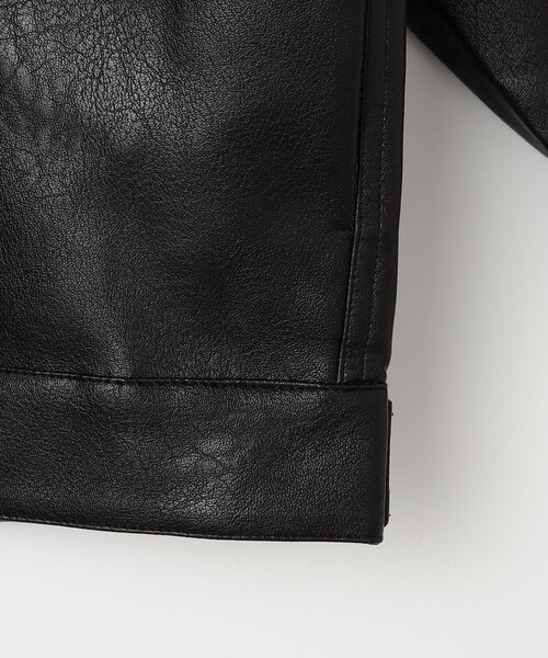 NOLLEY'S LIGHT（ノーリーズライト）の「フェイクレザートラッカージャケット（ライダースジャケット・メンズ・ブラック・M/L）」の10枚目の写真