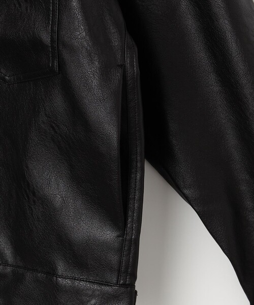 NOLLEY'S LIGHT（ノーリーズライト）の「フェイクレザートラッカージャケット（ライダースジャケット・メンズ・ブラック・M/L）」の11枚目の写真