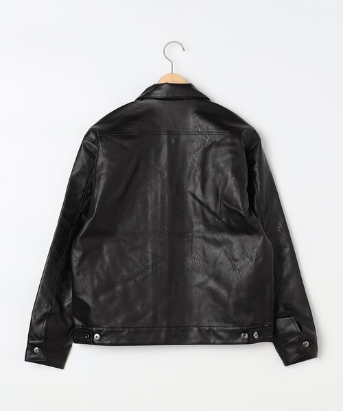 NOLLEY'S LIGHT（ノーリーズライト）の「フェイクレザートラッカージャケット（ライダースジャケット・メンズ・ブラック・M/L）」の12枚目の写真