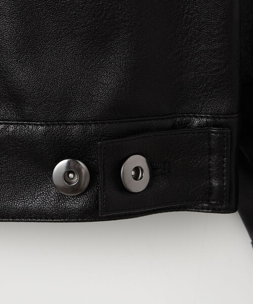 NOLLEY'S LIGHT（ノーリーズライト）の「フェイクレザートラッカージャケット（ライダースジャケット・メンズ・ブラック・M/L）」の14枚目の写真