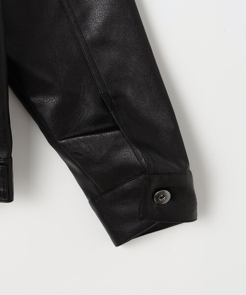 NOLLEY'S LIGHT（ノーリーズライト）の「フェイクレザートラッカージャケット（ライダースジャケット・メンズ・ブラック・M/L）」の16枚目の写真