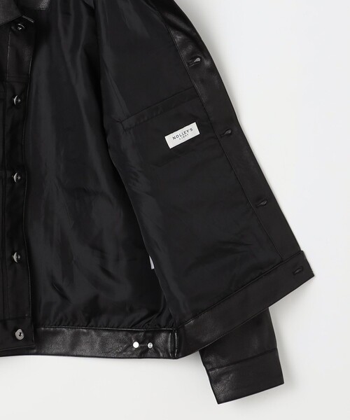 NOLLEY'S LIGHT（ノーリーズライト）の「フェイクレザートラッカージャケット（ライダースジャケット・メンズ・ブラック・M/L）」の17枚目の写真