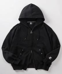 STARTER | 【88】【STARTER/スターター】ブランドロゴ フリンジワッペン 裏起毛 ジップパーカー/ダブルジップ/ワンポイント刺繍(パーカー)