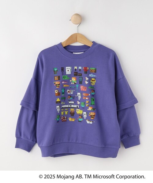 SHOO・LA・RUE(シューラルー)の「【マインクラフト】アソートプリントスウェット(スウェット・キッズ・アイボリー/パープル系4/チャコールグレー・11/12/13/14/15 /10)」の3枚目の写真