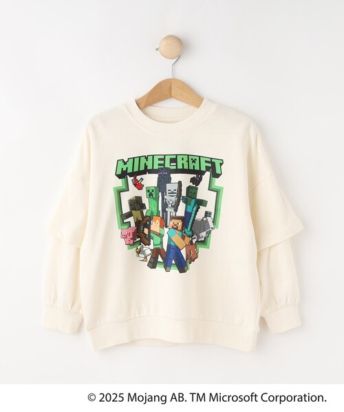 SHOO・LA・RUE(シューラルー)の「【マインクラフト】アソートプリントスウェット(スウェット・キッズ・アイボリー/パープル系4/チャコールグレー・11/12/13/14/15 /10)」の1枚目の写真