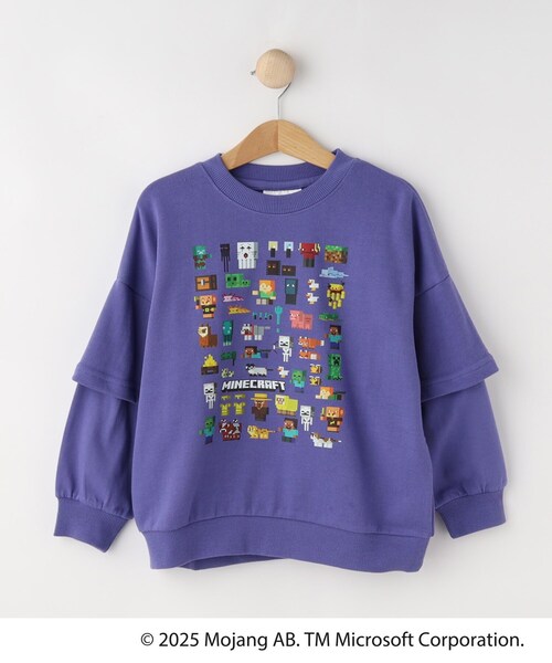 SHOO・LA・RUE(シューラルー)の「【マインクラフト】アソートプリントスウェット(スウェット・キッズ・アイボリー/パープル系4/チャコールグレー・11/12/13/14/15 /10)」の4枚目の写真