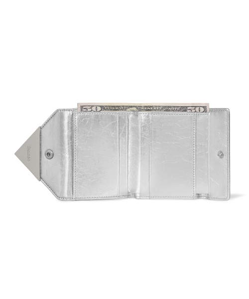 FENNEC(フェネック)の「CRINKLE TRIANGLE DOCO WALLET - SILVER(札入れ/マネークリップ・レディース・その他・FREE)」の4枚目の写真