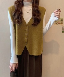 ニットベスト ニットジレ 重ね着 秋冬服
