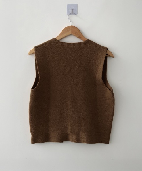 Miniministore(ミニミニストア)の「ニットベスト ニットジレ 重ね着 秋冬服(ベスト・レディース・ベージュ/オレンジ/マスタード/ブラウン/キャメル/ホワイト・FREE)」の19枚目の写真